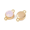 Brass Pave Cubic Zirconia Connector Charms KK-H078-06G-03-2