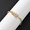 Brass Micro Pave Clear Cubic Zirconia Link Bracelets BJEW-U020-12G-2