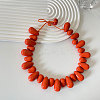 Resin Teardrop Beaded Necklaces for Women FS-WG19753-02-1