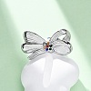 304 Stainless Steel with Rhinestone Adjustable Cuff Rings RJEW-Q020-18P-4