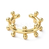 Rack Plating Brass Round Beaded Open Cuff Rings for Women RJEW-Q777-05G-2
