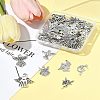80Pcs Tibetan Style Alloy Moon with Fairy Pendants TIBEP-FA0001-RS-9