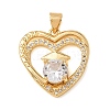 Brass Micro Pave Cubic Zirconia Pendants KK-CBA0009-10G-B-1