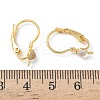 Flat Round Brass Glass Leverback Earring Findings KK-Z136-25G-3