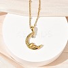 304 Stainless Steel Micro Pave Clear Cubic Zirconia Pendant Necklaces for Women LS-NJEW-Z103-01G-01-3
