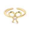 Brass Cubic Zirconia Solitaire Rings RJEW-R141-05G-3
