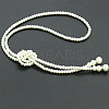 Imitation Pearl Round Beaded Lariat Necklaces for Women WG12EF8-02-1