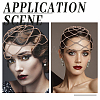 1Pc Rhinestone Mesh Headpiece Cap AJEW-HY0002-55G-5