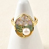 Brass Enamel Cuff Rings RJEW-K291-03G-02-3
