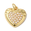 Rack Plating Brass with ABS Imitation Pearl Pendants KK-B092-15G-1