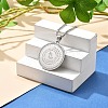201 Stainless Steel Rhinestone Pendant Necklaces for Women NJEW-U021-05P-1