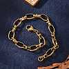 Ion Plating(IP) 304 Stainless Steel Bowknot & Oval Link Chain Bracelet for Women BJEW-G669-18G-3