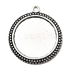 Flat Round Tibetan Style Pendant Cabochon Settings TIBE-C067-01AS-NR-4