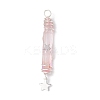 3Pcs 3 Styles Electroplated Natural Quartz Crystal Pointed Copper Wire Wrapped Pendants PALLOY-JF03767-05-4