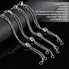 12Pcs 304 Stainless Steel Rolo Chain Slider Bracelet/Bolo Bracelets Making MAK-UN0001-19-4