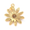 Real 18K Gold Plated Brass Micro Pave Cubic Zirconia Pendants ZIRC-L100-087G-10-4