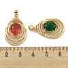 Brass Micro Pave Cubic Zirconia Pendants KK-P263-24KCG-3