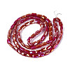 Electroplate Opaque Solid Color Glass Beads Strands EGLA-N002-25-A01-2