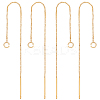 Beebeecraft 10Pcs Brass Stud Earring Findings with Loop KK-BBC0004-07-1