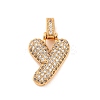 Brass Micro Pave Cubic Zirconia Pendants KK-C076-29Y-G01-1