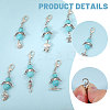 32Pcs 8 Styles Synthetic Turquoise Beads & Alloy Sea Animal Pendant Decorations HJEW-CA00068-4