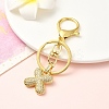 Brass Micro Pave Cubic Zirconia Keychain KEYC-YW00089-24-1