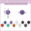 80Pcs 10 Styles Natural & Synthetic Mixed Gemstone Round Connector Charms PALLOY-UN00031-3