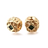 Brass Micro Pave Cubic Zirconia Beads KK-M318-39G-02-1