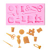 2Pcs Sewing Theme Silicone Chocolate Molds for DIY Baking Making ST-CJ0007-56-8