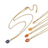 Alloy Enamel Shell Shape Pendant 304 Stainless Steel Cable Chain Necklaces for Women NJEW-JN05421-2