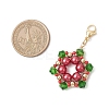 Christmas Themed Glass Snowflake Pendant Decoration HJEW-TA00362-3