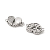 Brass Micro Pave Clear Cubic Zirconia Connector Charms KK-P260-19P-02-2