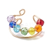2Pcs Colorful Glass Cuff Earrings EJEW-JE05699-5