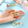 3Pcs Cherry Resin Rhinestone & Glitter Powder Pendants Decoration HJEW-TAC0092-6