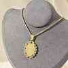 201 Stainless Steel Oval with Virgin Pendant Box Chain Necklaces NJEW-H055-08G-1