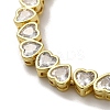 Rack Plating Brass Pave Clear Cubic Zirconia Link Bracelets KK-R158-13G-2