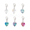 Heart Glass Pendant Decorations HJEW-JM03771-01-2