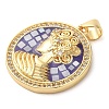 Rack Plating Brass Cubic Zirconia Pendants KK-K385-079G-2