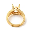 Adjustable Brass Solitaire Ring Settings KK-WH0063-11G-3