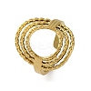 Oval 304 Stainless Steel Open Cuff Rings for Women RJEW-F174-05G-2
