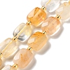 Natural Yellow Hematoid Quartz/Golden Healer Quartz  Beads Strands G-H061-A06-01-1