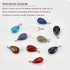 10Pcs 10 Style Natural & Synthetic Gemstone Pendants G-NB0002-57-4