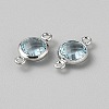 Faceted Glass Connector Charms GLAA-WH0031-48C-1-2
