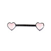 Brass Enamel Pink Heart Barbell Nipple Rings FS-WGE2017-05-1