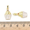 Brass Micro Pave Cubic Zirconia with Enamel Pendants KK-Z134-16G-01-3