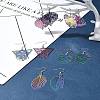DIY Leaf 201 Stainless Steel Etched Metal Embellishments Dangle Earring Jewelry Making Kits DIY-FS0007-45-10