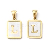 Ion Plating(IP) 304 Stainless Steel Pave Shell Pendants X-STAS-G327-01G-L-1