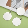 Non-Tarnish 201 Stainless Steel Flat Round Mirror Polished Finish Stamping Blank Tag Pendants LS-STAS-S030-10-5