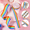 30M 3 Colors Rainbow Color Polyester Stripe Ribbons OCOR-TA0001-77-4
