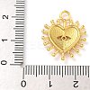 Rack Plating Brass Micro Pave Clear Cubic Zirconia with Enamel Pendants KK-G515-14G-4